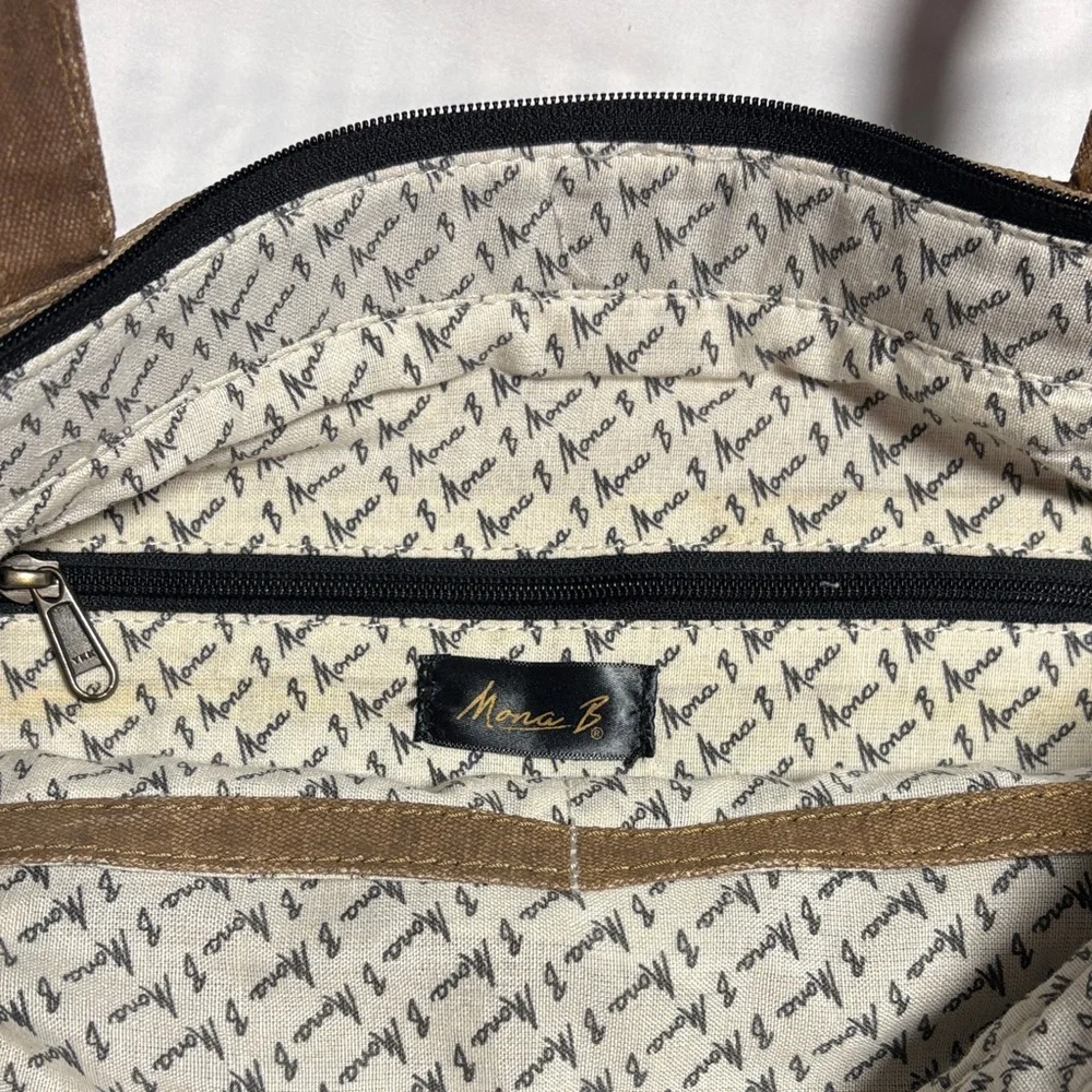 Mona B Brown and Tan Tote Bag - Picture 2 of 5